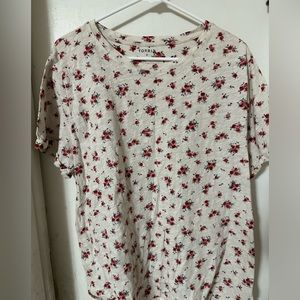 Cream floral tee